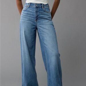 American Eagle Outfitters Light Blue Wide-Leg Pants